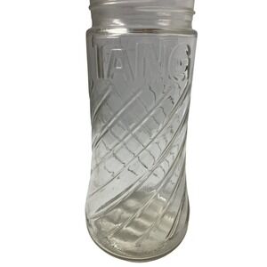 Vintage Tang Brand Glass Jar Swirl Pattern Collectible Kitchenware